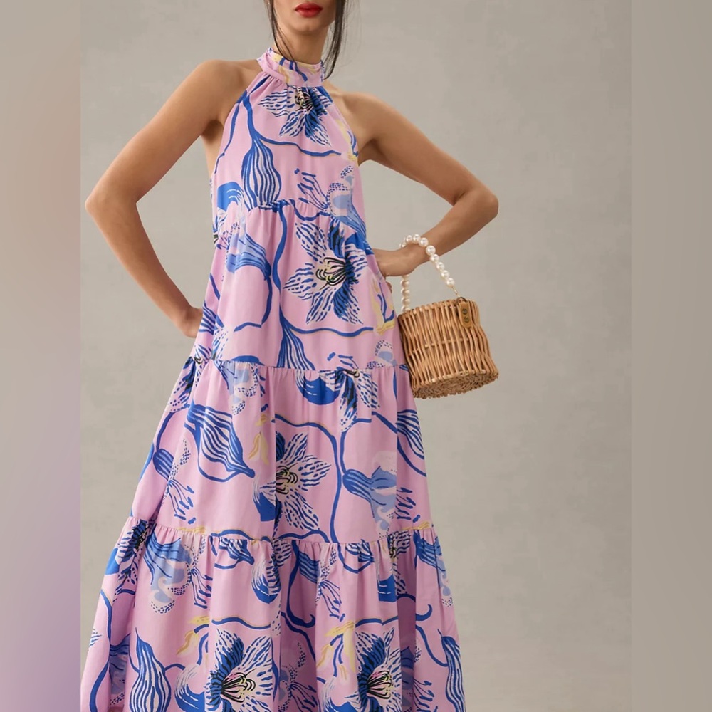 Anthropologie Sarah Gordon Tiered Halter Midi Dress - SOLD OUT
